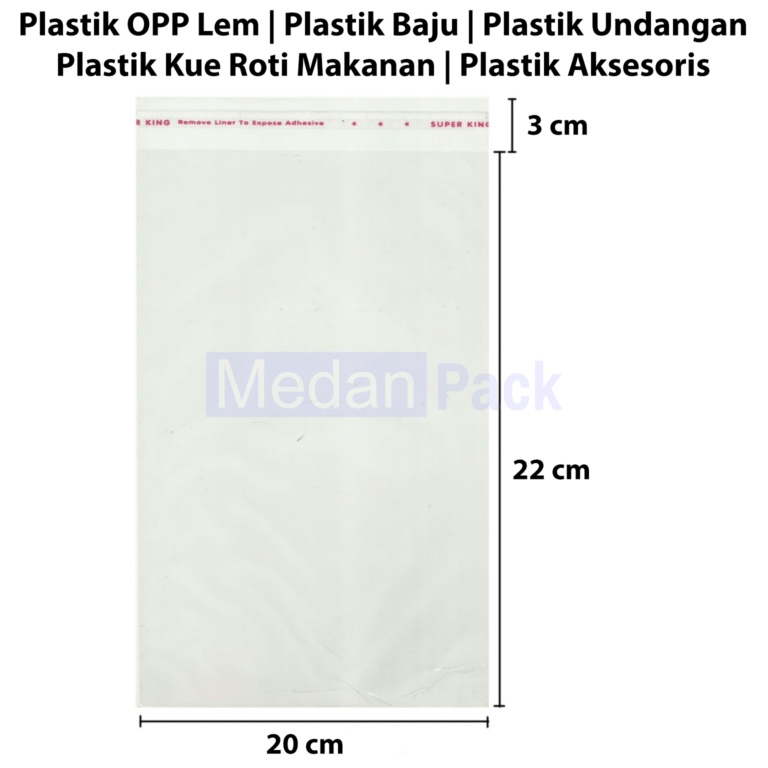 

Kantong Plastik Lem OPP 20 x 22 cm per 100 pcs