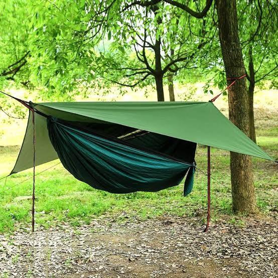 Terlaris Paket Hammock Tent Ayunan Gantung Camping + Flysheet Waterproof Tebal