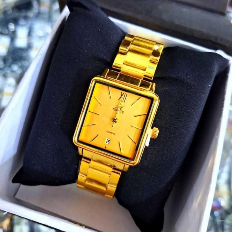 New Cod Mirete Original Free Box Jam Tangan Wanita Strap Rantai Anti Karat TAHAN AIR ANALOG_Jam Tangan Wanita Mirete Original Model Kotak Tanggal Aktif SUPER MEWAH Kekinian_Jam Tangan Kasual Wanita Cantik TERLARIS_Jam Tangan Wanita Bisa Cod