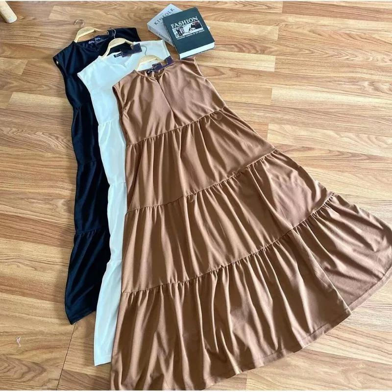 INNER DRESS  RAYON POLOS SUSUN TANPA LENGAN