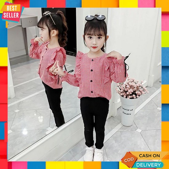 Blouse Anak Perempuan Baju Korea Style Umur 1 2 3 10 5 12 7 8 Tahun Pakaian Murah&Lucu Terbaru2023 P