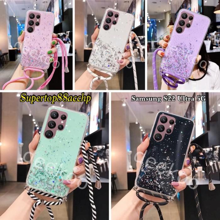 

Case Tali Nagita Samsung S22 Ultra 5G 2022 Lanyard Glitter Gantungan
