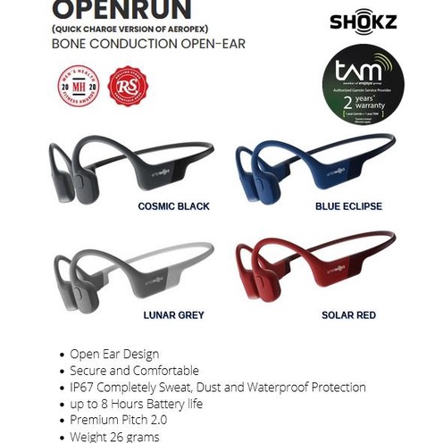 AfterShokz Aeropex Headphone Bone Conduction Open-Ear Wireless