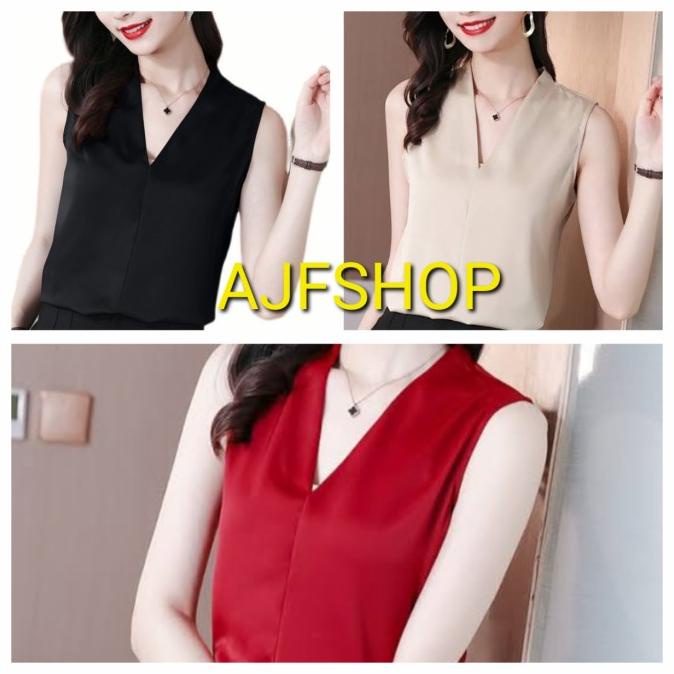 inner tanpa lengan atasan wanita dalaman blazer