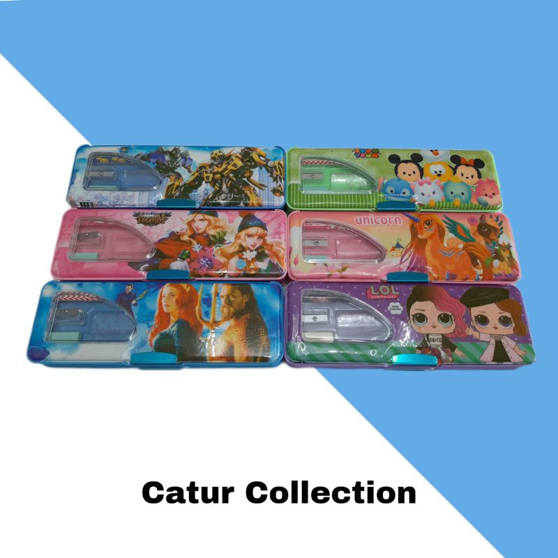 

Kotak Pensil/Tempat Pensil Magnet Set Lengkap (Isi Pensil Penggaris Penghapus Serutan)