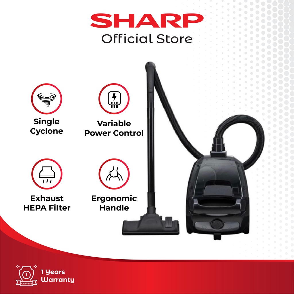 Sharp EC-NS18-BK Bagless Vacuum Cleaner - Black SHARP SHOP