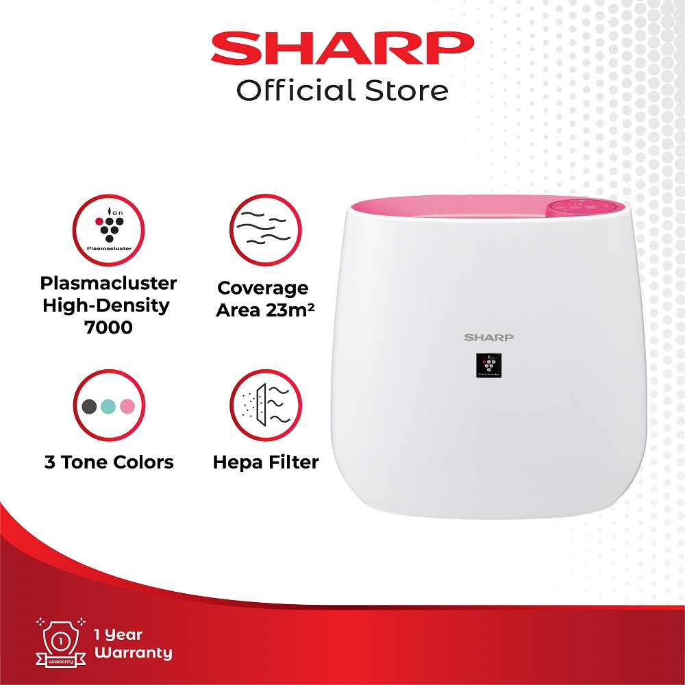 Sharp Air Purifier - Pembersih Udara Ruangan With Plasmacluster 30m� - FP-J30Y [PINK]