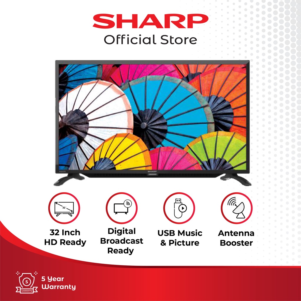 Sharp AQUOS LED TV 2T-C32DC1i SHARP INDONESIA OFFICIAL SHOP