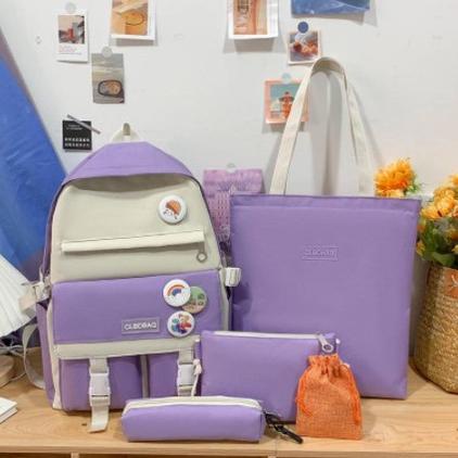 Tas Sekolah Anak SMA SMP SD Wanita Perempuan Tas Backpack Tas Ransel Sekolah Tas Import Tas 5 in 1