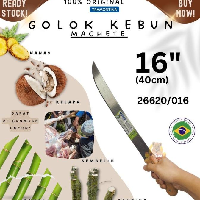 Made in Brazil Tramontina Golok parang 40cm Machete knife 16in panjang
