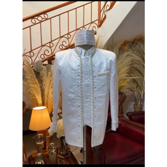 Rianty Kebaya Beskap Pengantin Pria Baju Resepsi Pria Mutiara Jas Wedding