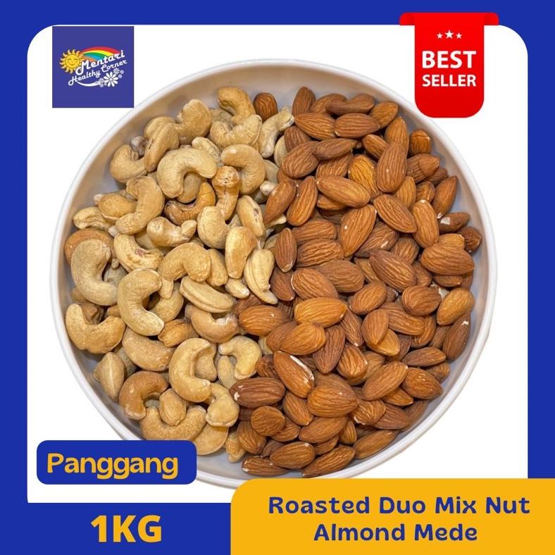 

Roasted Duo Mix Nut Almond Mede 1kg / Duo Mix Nut Almond Mede Panggang 1kg Best Seller