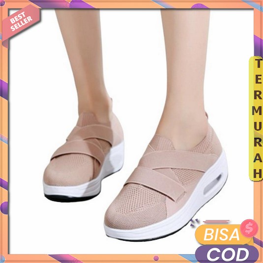 Qingshui Sepatu Kets Slip On Wanita Berkualitas Tinggi Sepatu Sneaker Wanita Sepatu Jalan Santai Wan