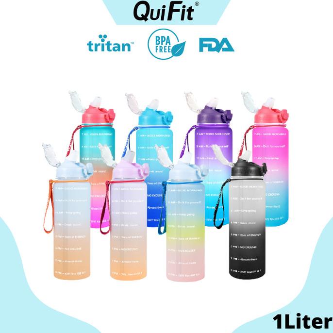 QUIFIT - [1LMG] Botol Minum Tritan Motivasi 1L 100% BPA Free