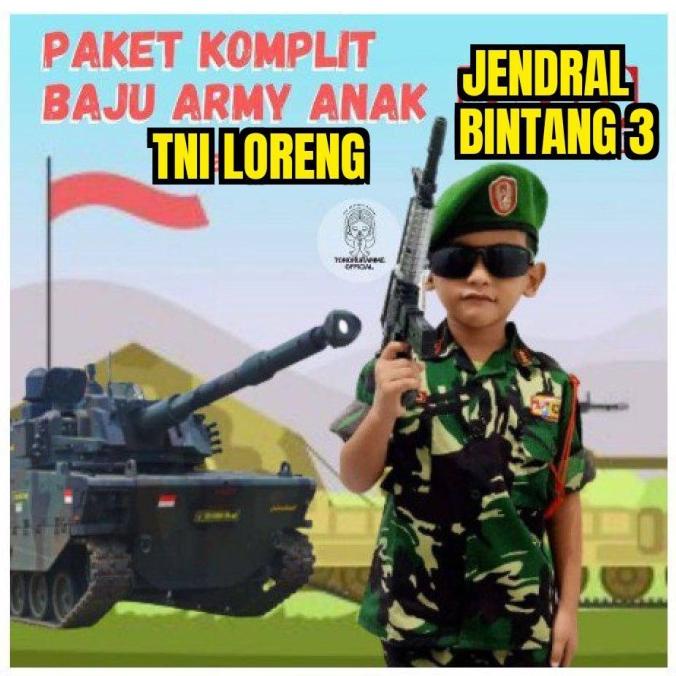 Seragam Anak TENTARA - Baju TNI Anak Laki & Perempuan - Baju Anak TNI
