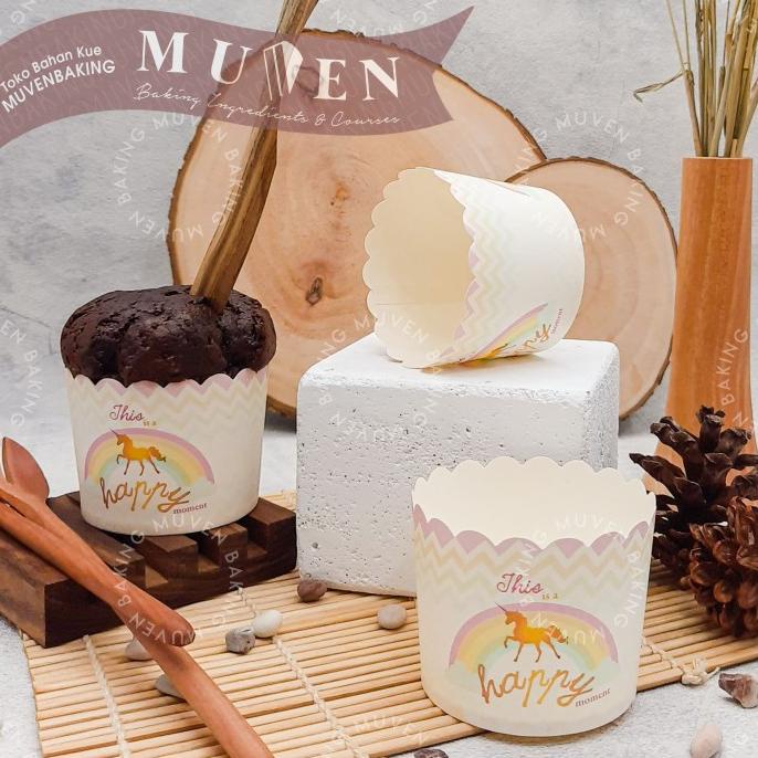 Promo Minggu Ini 25 Pcs Pepp Muffin Bulat Unicorn M / Paper Case Cup Cake Roti Bluder