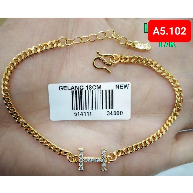 Gelang Dewasa wanita yaxiya Terbaru Rantai lapis emas anti karat COD