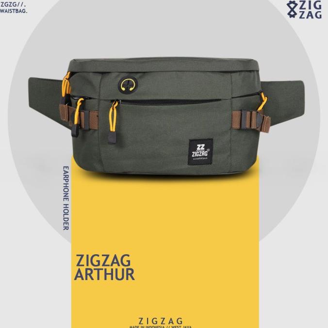Tas Waistbag Pria Zigzag Arthur - Tas Pinggang Pria Wanita - Green