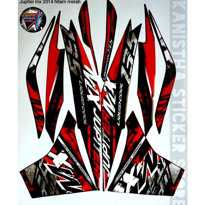 striping yamaha jupiter mx new 135 2014 hitam merah stiker lis body motor jupiter mx new 135 terbaik