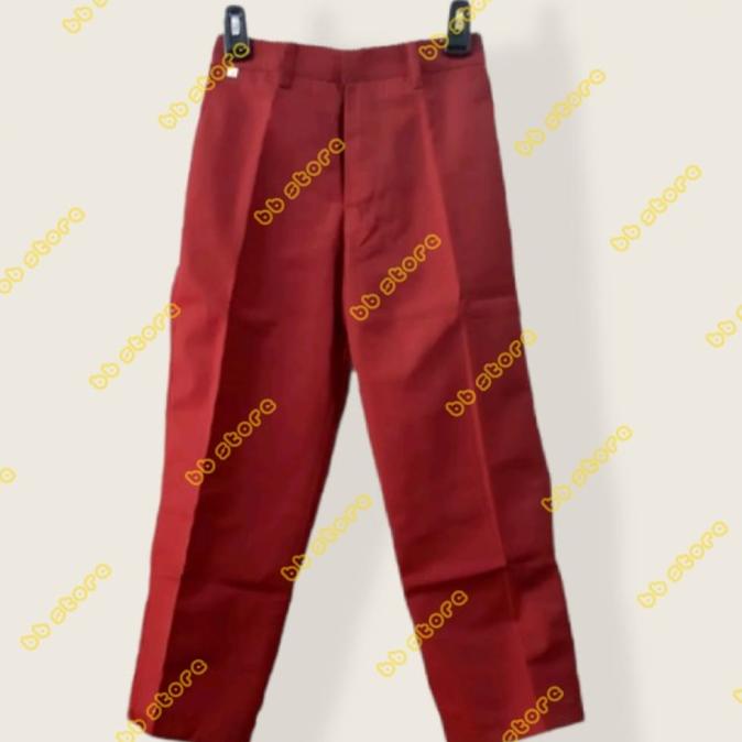 Seragam Sekolah Sd Celana Panjang Merah Anak Laki Laki Premium