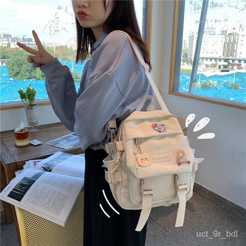 insTas Ransel Wanita SATU Bahu, Tas Kanvas Anak Perempuan, Tas Kurir Satu Bahu, Tas Ransel Kecil Luc