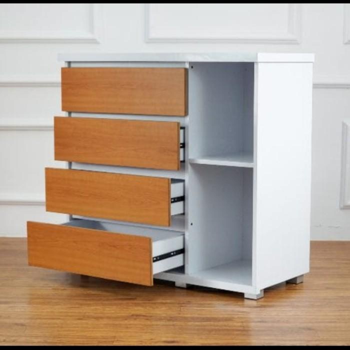 Bedside Meja Nakas Minimalis Laci 4 Susun / Nakas Serbaguna / Drawer Laci