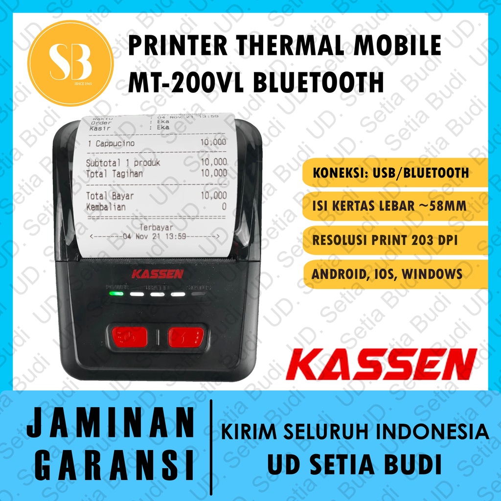 Printer Thermal Bluetooth Kassen MT-200VL Resi Kasir 58mm