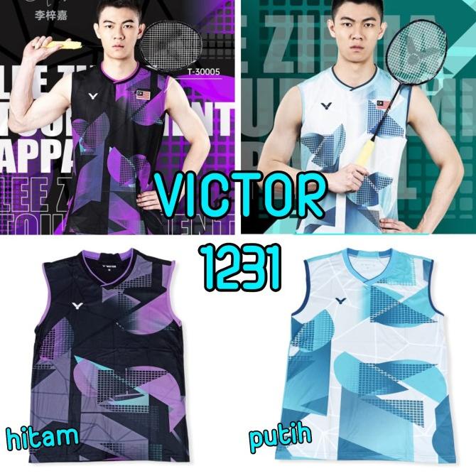 Baju kaos olahraga victor 1231 singlet badminton bulutangkis import go