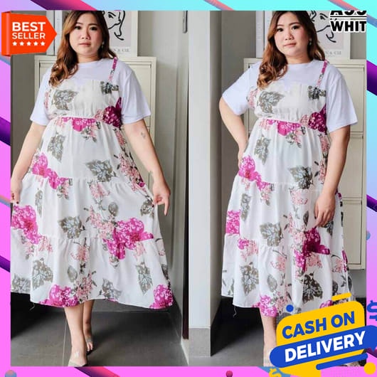 Dress Wanita Terbaru 2023 Korean Style Dewasa Long Tunik Jumbo Gaun Pesta  Kaos Berhijab Baju Busui 