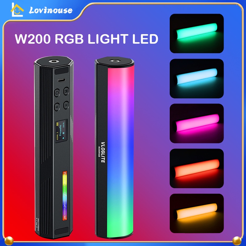 ⚡Bisa COD⚡ W200 LED RGB cahaya lembut Tabung Cahaya Cahaya Genggam Fotografi Tongkat Fotografi Genggam Isi Video Kreatif Genggam Sutefoto Genggam Tongkat Cahaya Led