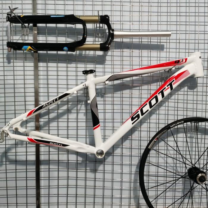 Terlaris Frame Sepeda Mtb Alloy 26 Inch Scott Aspect 4.0 White Red