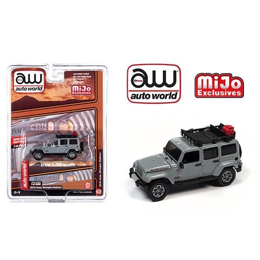Terlaris Autoworld 1/64 Mijo Jeep Wrangler Rubicon Grey With Roof Rack