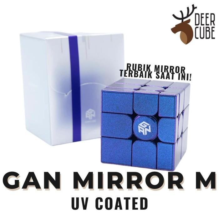 Rubiq Gan Mirror M - Rubik Kaca Magnetic 3X3 Purple Base Stiker Ungu Miror