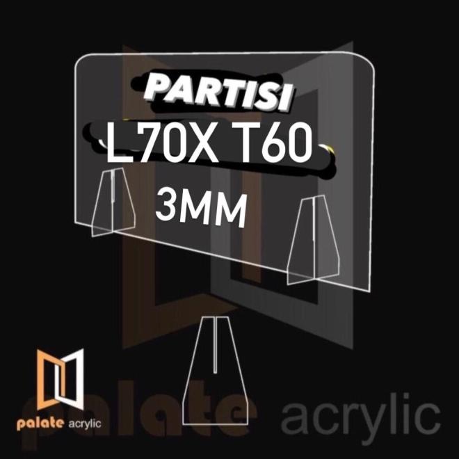 

Baru Akrilik / Acrylic Partisi L70 X T60 / Pembatas /Sekat Akrilik Original