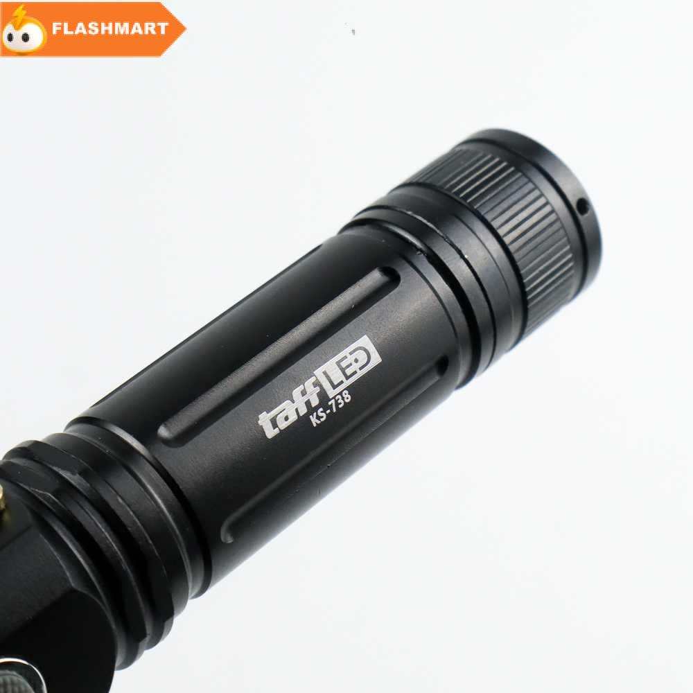 FLASHMART Senter LED Rotating Zoom Cree T6 + 2 x XPE 1500 Lm - KS-738