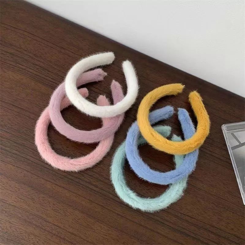 Bando Fluffy Faux Bulu Korea Korean Headband Hairbans Fur