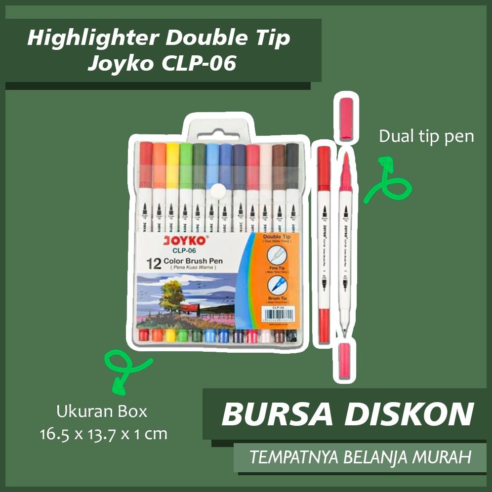 

Highlighter Double Tip Joyko Clp-06 Set 12 Stabilo Color Brush Pena Kuas