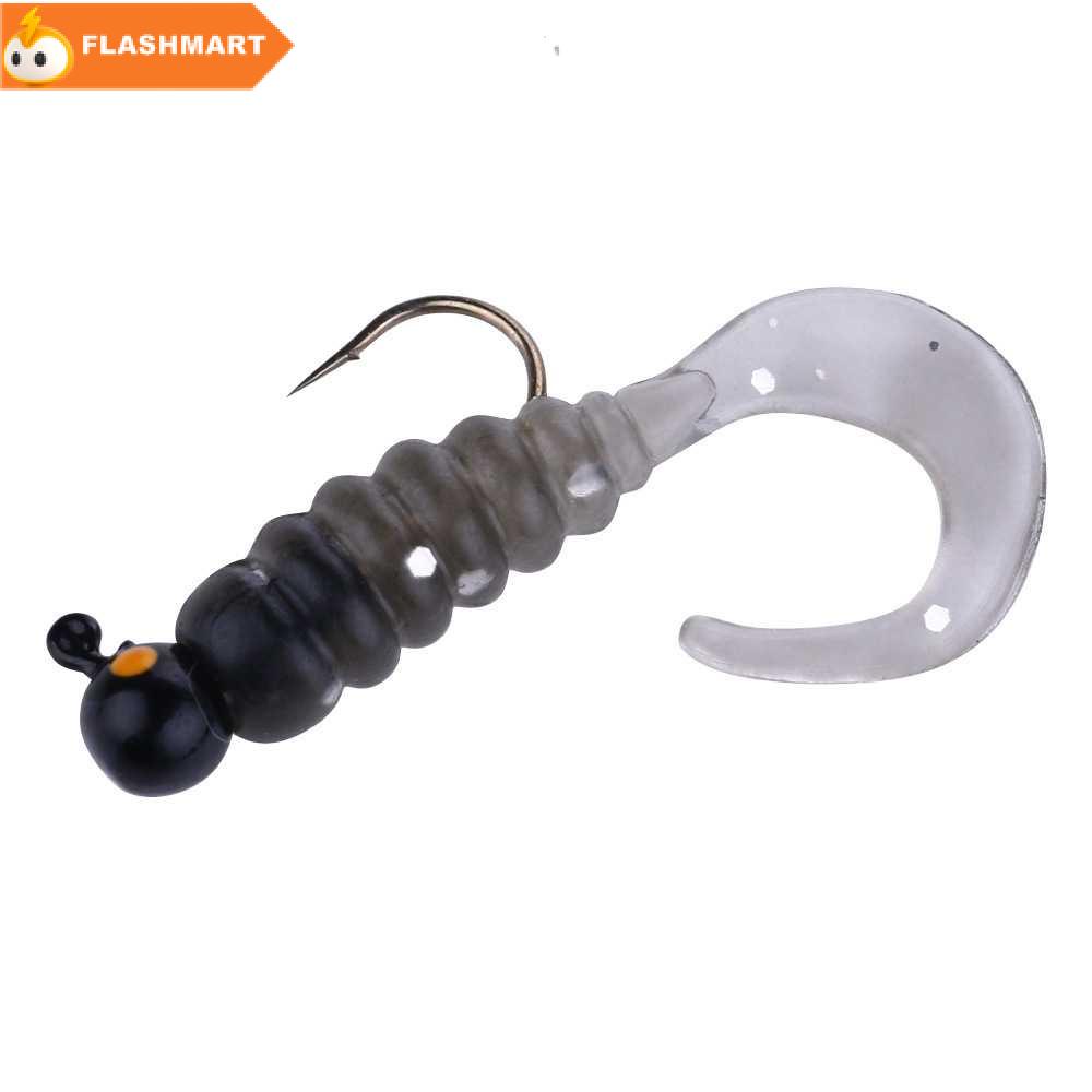 FLASHMART  Umpan Pancing Sea Bass Bait Jig Ball Head Tail Worm 1.77G 7PCS
