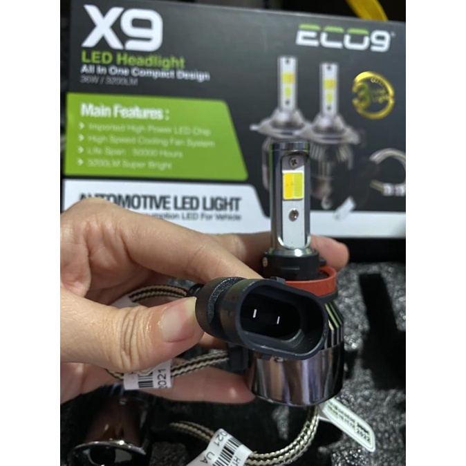 Lampu Led Mobil H11 3 Warna X9 Luminos Headlight Foglamp Eco9