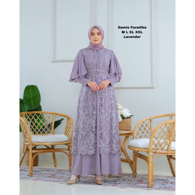 Dress Pesta Mewah| Gamis Faradiba Tile Sapto Payet Terbaru| Gamis Cardigan Lepas Pasang|