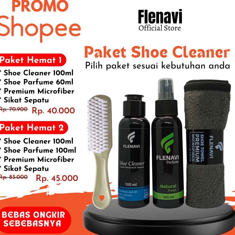 [KODE B87ZO] Paket Pembersih Sepatu Shoes Cleaner Parfum Sepatu Sabun Cuci Sepatu - Flenavi
