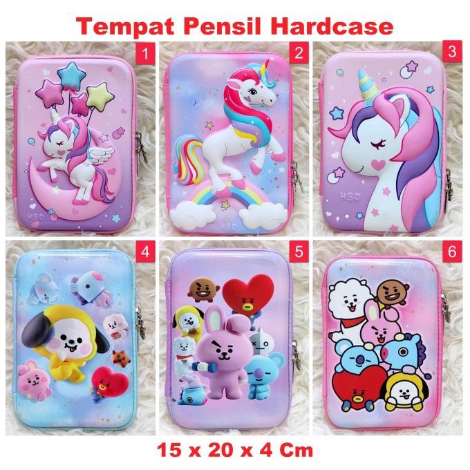 

Tempat Pensil Anak Hardcase Boxes kotak Pencil Case HSD Unicorn BT 21