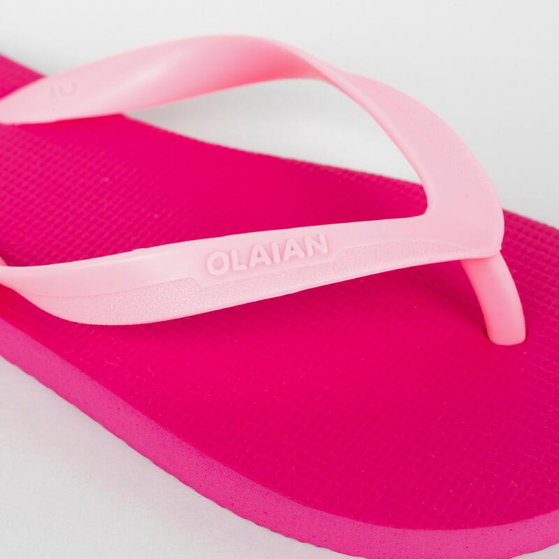 Decathlon Olaian Sandal Jepit Pantai Anak Perempuan - Merah Mawar - 8611427