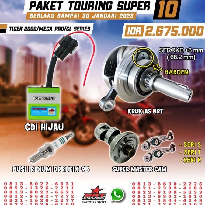 BLOK BORE UP PAKET TOURING MEGA PRO TIGER 200 GL SERIES BRT