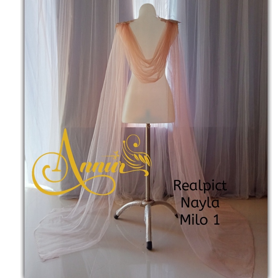 [KODE KMGRV] sayap nayla 150 cm sayap bahu kebaya sayap pengantin sayap gaun