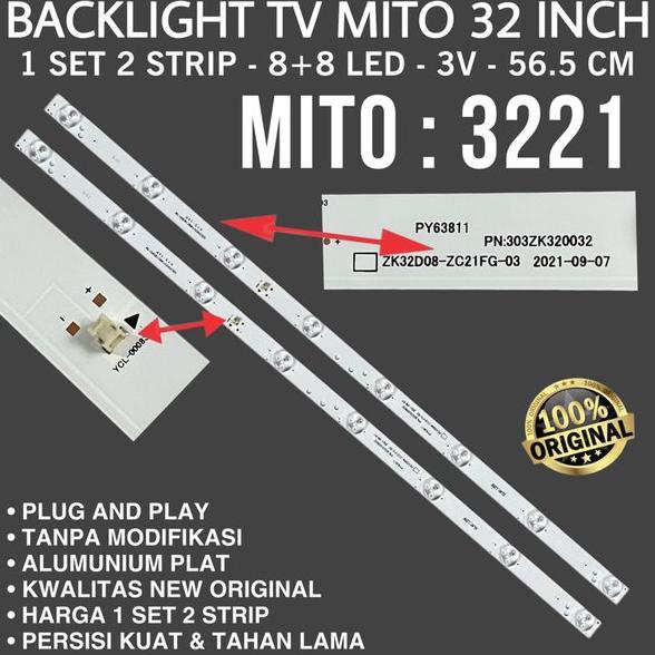 BACKLIGHT TV MITO 32 INCH 3221 LAMPU LED TV MITO 3221 BL MITO MODEL 3221 32IN 8K 3V