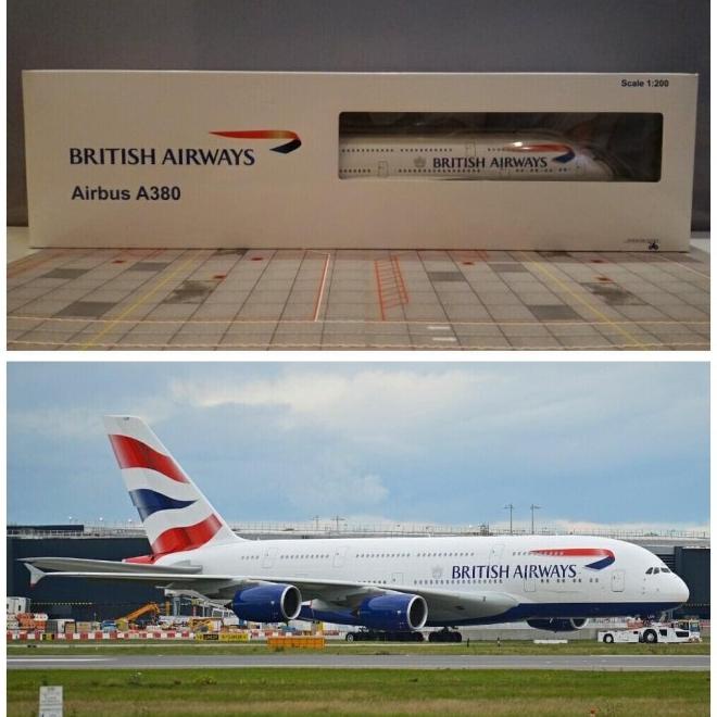 Diecast Pesawat British Airways A380 Hogan Wings(Plastik) 1:200