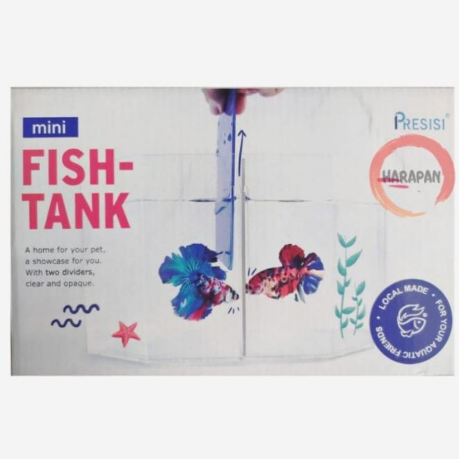 Mini Fish Tank Presisi Aquarium Betta Cupang Soliter Akrilik Single