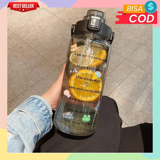 (675G) Tumblr Mixue Botol 700Ml Dengan Tali Mixue Botol Minum Mixue Lucu Perempuan Botl Bottle Mixu 