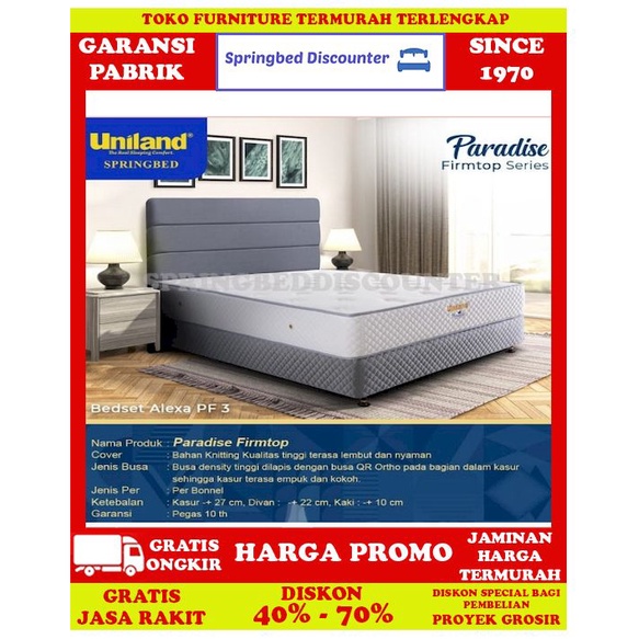 Springbed Spring Bed Uniland Paradise Firm Alexa PF3 160x200 Kasur Sj